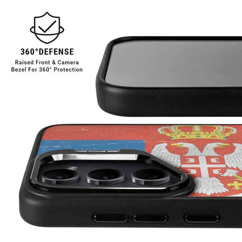 Serbia Flag Distressed Galaxy S25 Kickstand Case